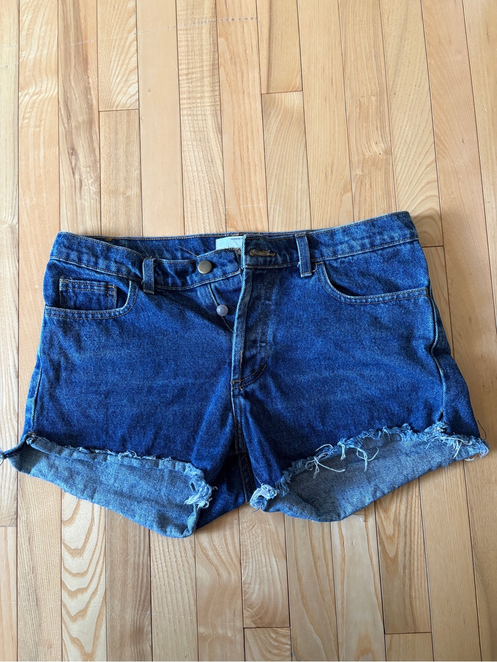 American Apparel Dark Blue Denim Cutoff Shorts